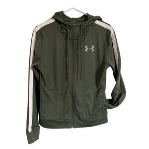 Under Armour Olive Green Full Zip Hoodie with Pockets Ladies Small
